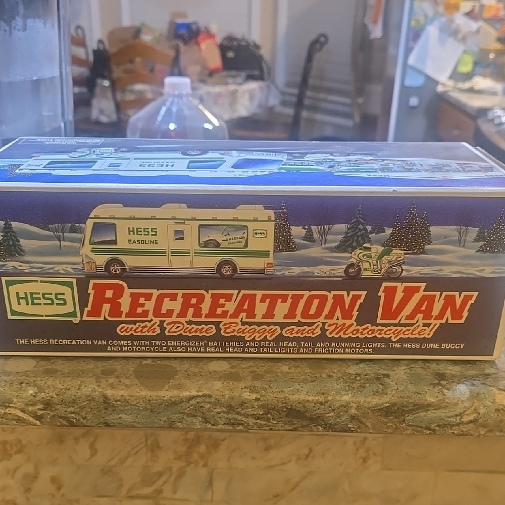 Hess Recreation Van with Dune Buggy and Motorcycle.  New In The Box.